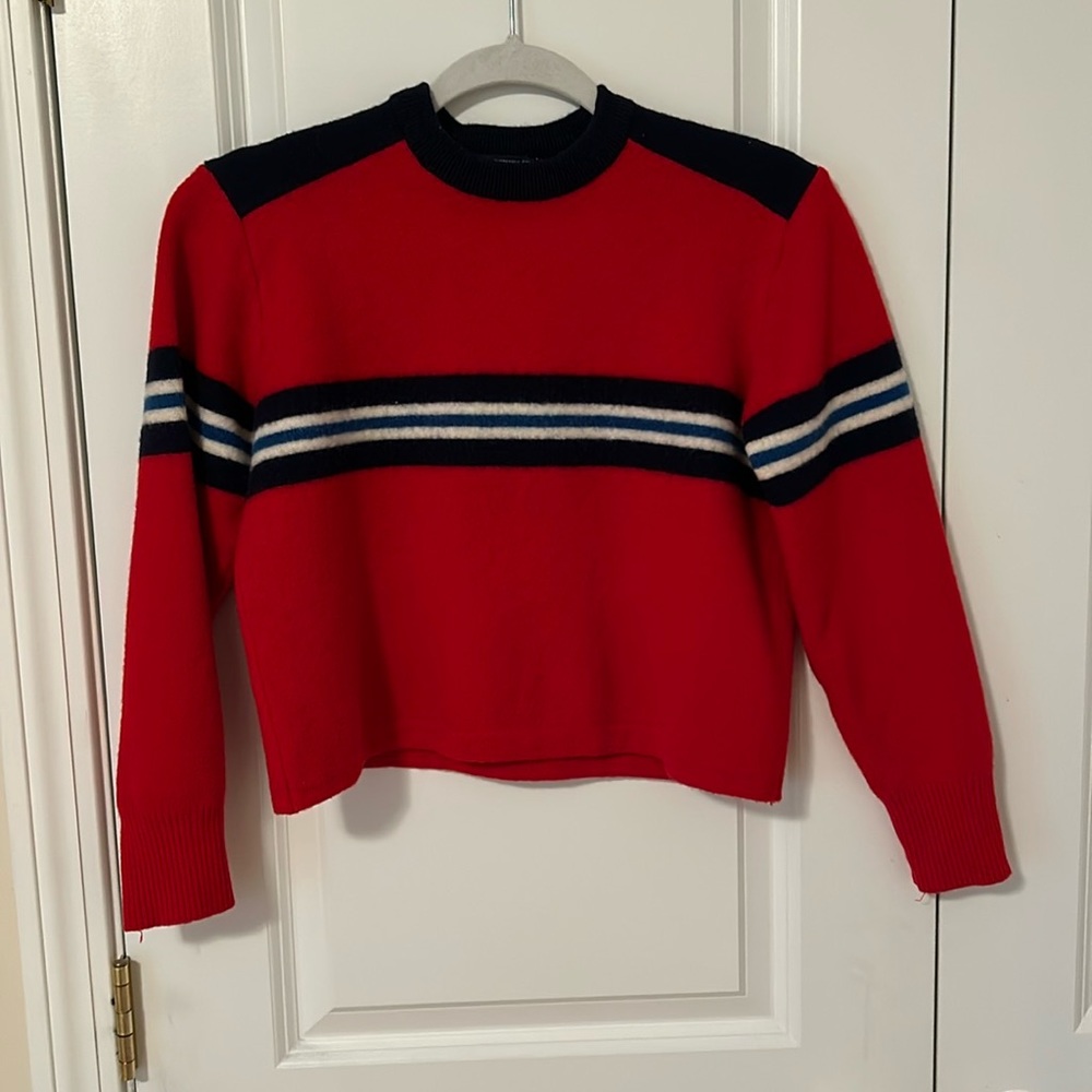 Cropped thick wool sweater